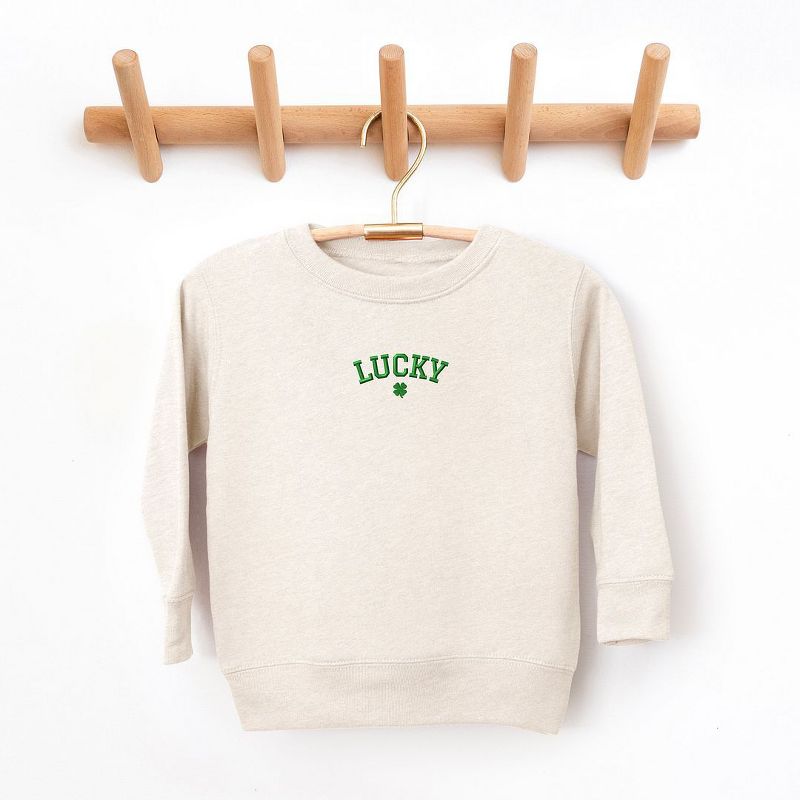 The Juniper Shop Embroidered Lucky Clover Toddler Graphic Sweatshirt