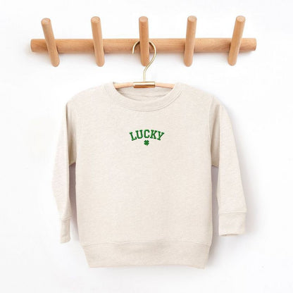 The Juniper Shop Embroidered Lucky Clover Toddler Graphic Sweatshirt