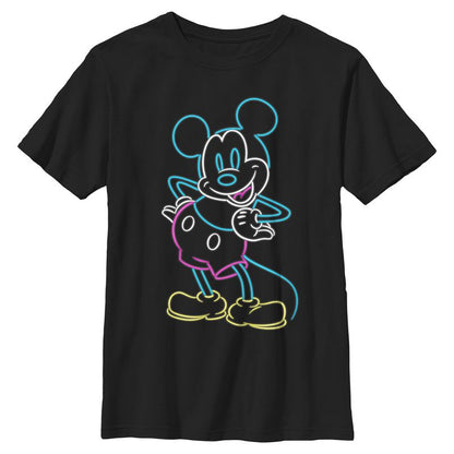 تي شيرت ميكي وأصدقاؤه للأولاد بتصميم نيون