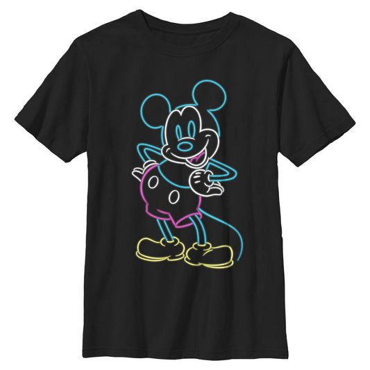 تي شيرت ميكي وأصدقاؤه للأولاد بتصميم نيون