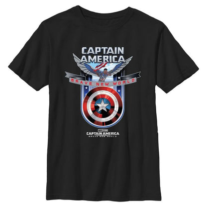 Boy's Captain America: Brave New World Shield Logo T-Shirt