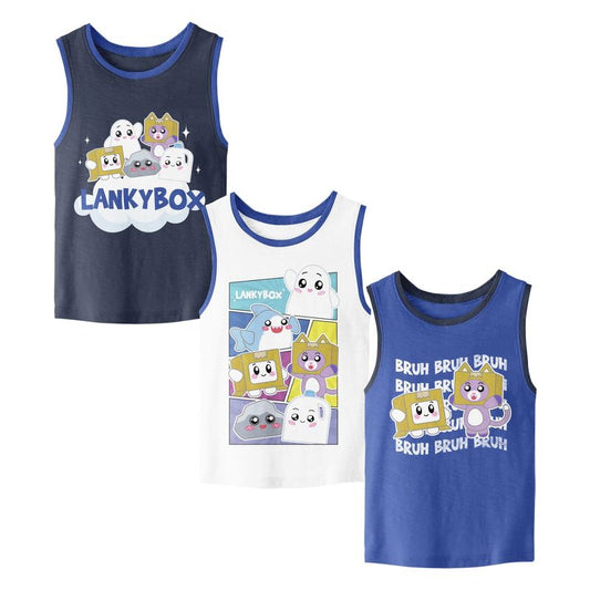 LankyBox Favorite Characters Value 3-Pack of Youth Boy's Sleeveless Muscle Shirts