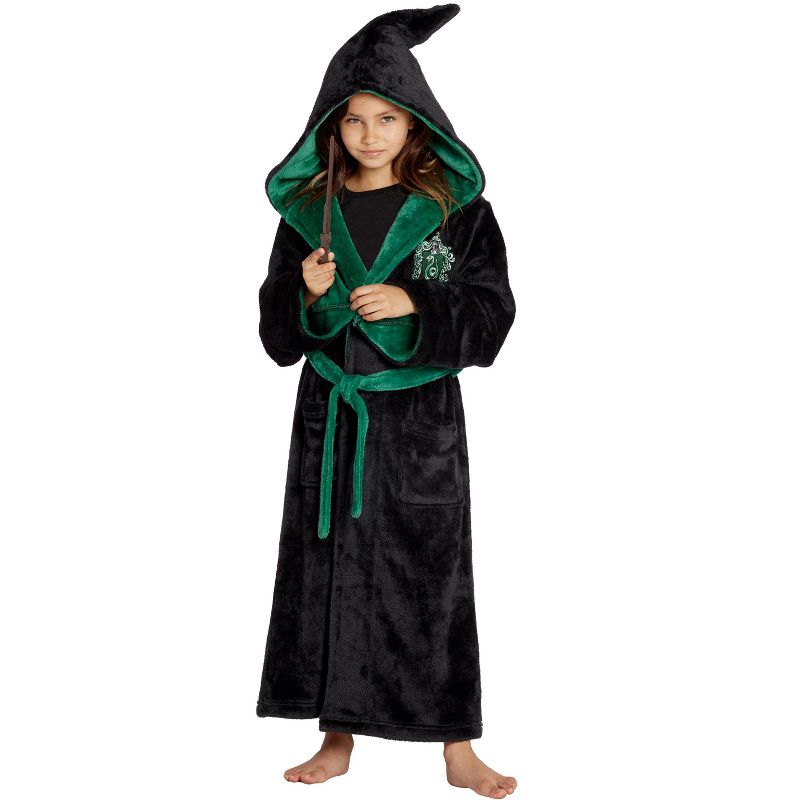 Harry Potter Hogwarts Houses Girl's Fleece Robe Pajama Lounge