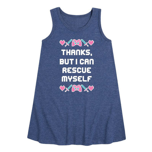 Girls' - Instant Message - Rescue Myself Graphic Sleeveless Aline Dress