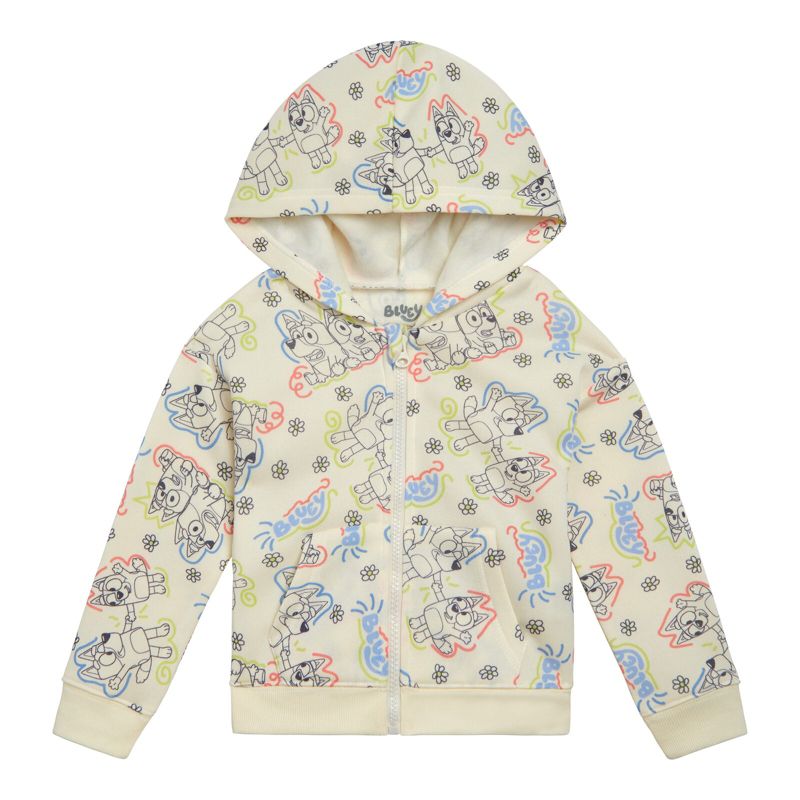 Bluey Faux Shearling Zip Up Cosplay Hoodie