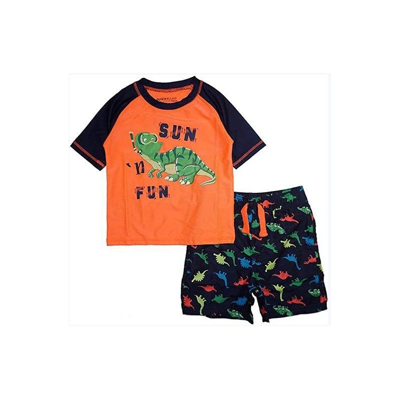 Quicksand Infant/Toddler and Little Boy's Rash Guard And Trunks Swimsuit Sets