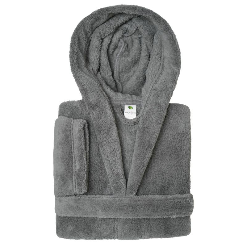 Linum Kids 100% Polyester SUPER PLUSH Double Brushed Hooded Bathrobe