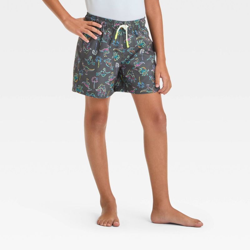 شورت سباحة مطبوع عليه ديناصور وشجرة نخيل للأولاد - Cat &amp; Jack™ أسود