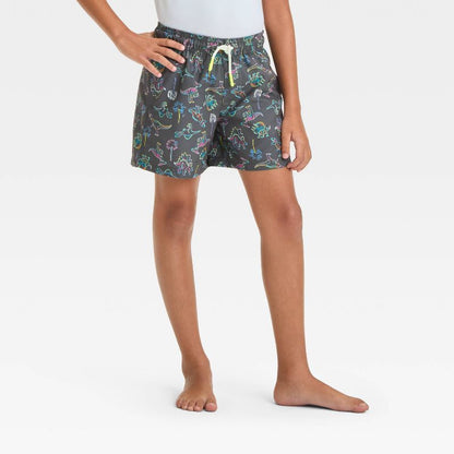 شورت سباحة مطبوع عليه ديناصور وشجرة نخيل للأولاد - Cat &amp; Jack™ أسود