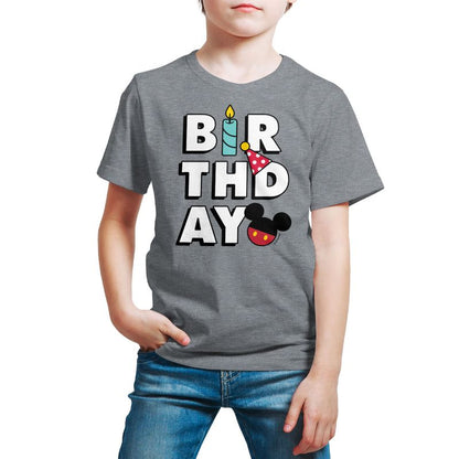 Boys' - Disney - Mickey Birthday Icons Short Sleeve Graphic T-Shirt