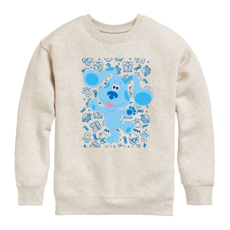 Boys' - Blue's Clues & You! - Blue Waves Hello Graphic Long Sleeve Fleece Sweatshirt