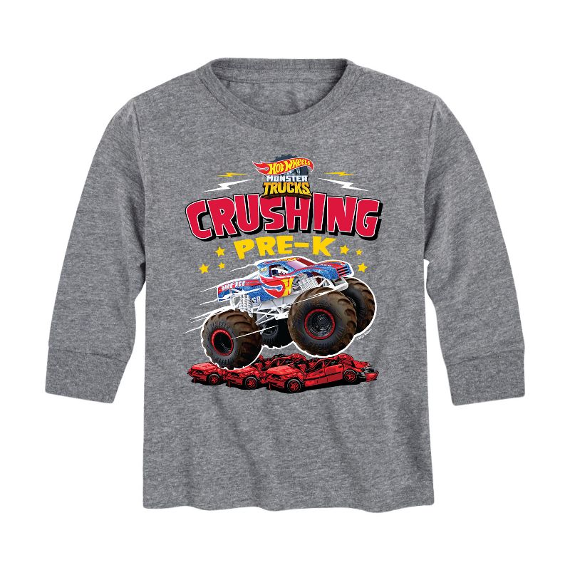 Boys' - Hot Wheels - Crushing Pre K Long Sleeve Graphic T-Shirt