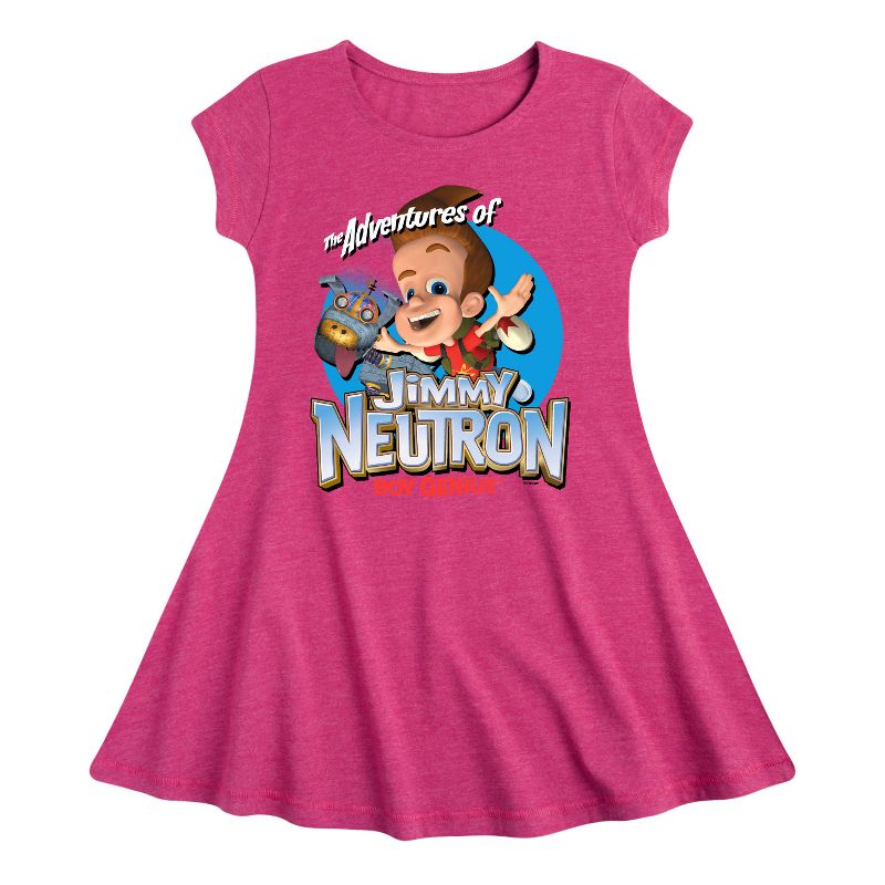 Girls' - Jimmy Neutron - Boy Genius Fit & Flair Cap Sleeve Dress