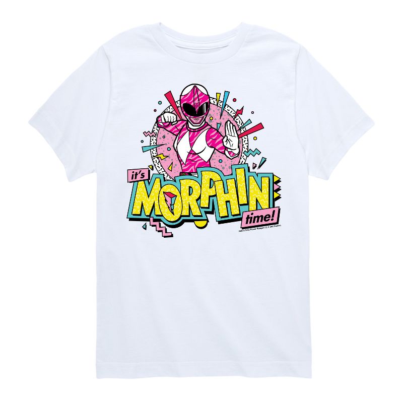 Boys' - Power Rangers - Morphin Time Pink Short Sleeve Graphic T-Shirt