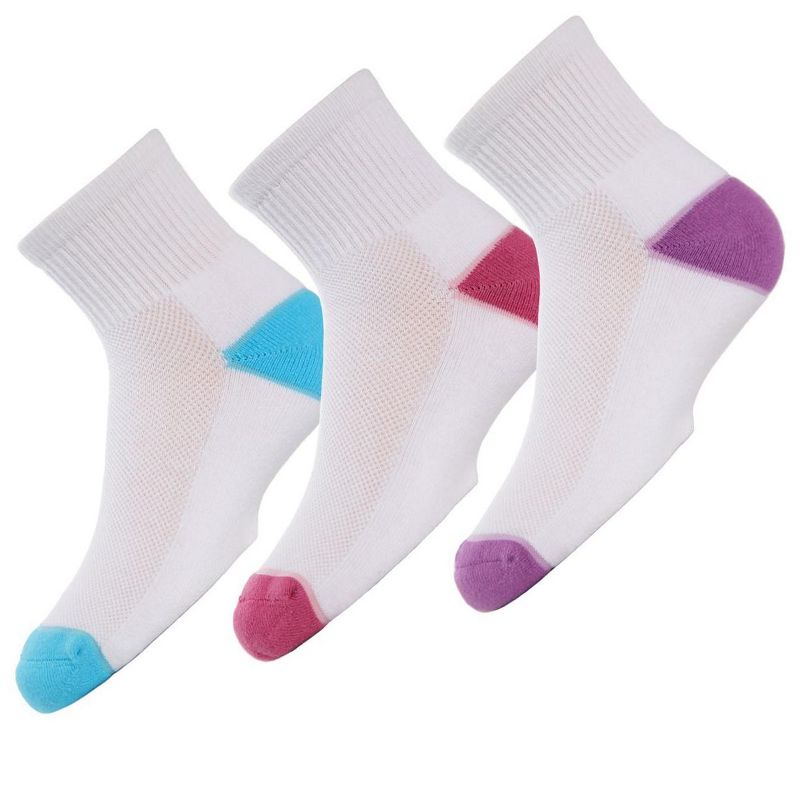 Memoi Unisex Quarter-Crew Kids Sport Socks 3-Pack
