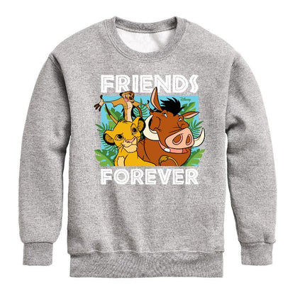Boys' - Disney - Simba Pumbaa, & Timon Graphic Long Sleeve Fleece Sweatshirt