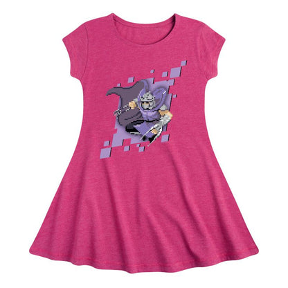 Girls' - Teenage Mutant Ninja Turtles - Shredder Pixels Fit & Flair Cap Sleeve Dress