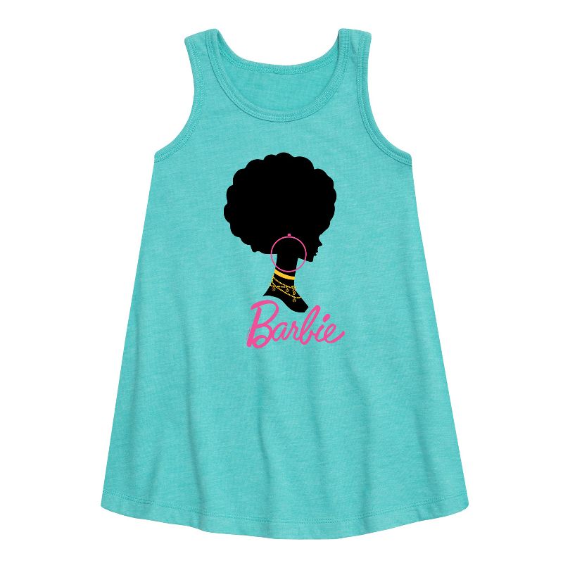 Girls' - Barbie - Afro and Hoops Graphic Sleeveless Aline Dress