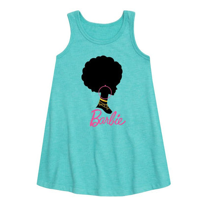 Girls' - Barbie - Afro and Hoops Graphic Sleeveless Aline Dress