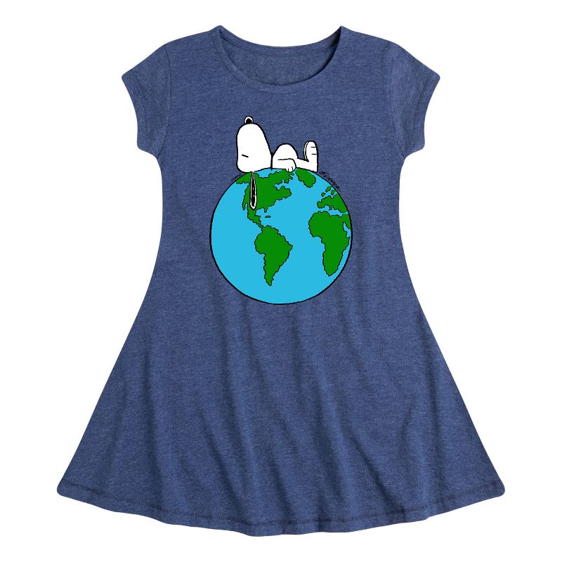 Girls' - Peanuts - Top Of The World Fit & Flair Cap Sleeve Dress