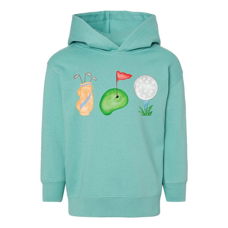 The Juniper Shop Golf Icons Watercolor Toddler Graphic Hoodie