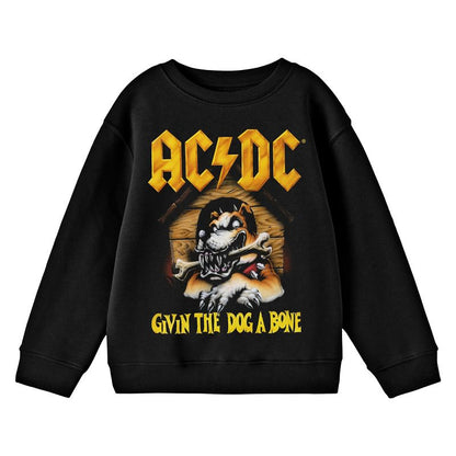 ACDC Givin The Dog A Bone Crew Neck Long Sleeve Boys' Black Sweatshirt