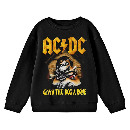ACDC Givin The Dog A Bone Crew Neck Long Sleeve Boys' Black Sweatshirt