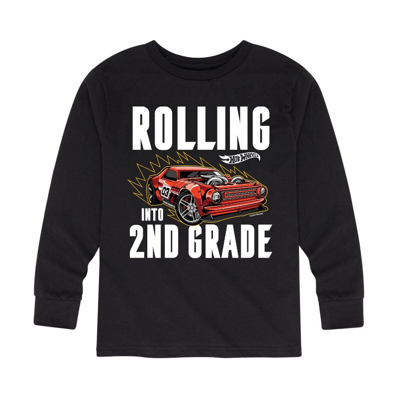 Boys' - Hot Wheels - Rolling Into 2nd Grade Long Sleeve Graphic T-Shirt