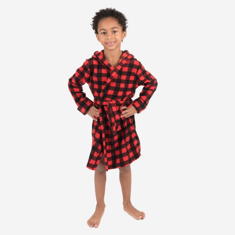 Leveret Kids Fleece Hooded Christmas Robe