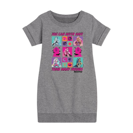 Girls' - Mattel - Never Have Tomb Many Friends Graphic Short Sleeve Fleece Dress