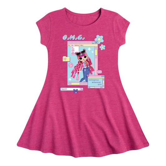 Girls' - LOL Surprise! - Outrageous Millennial Girls Fit & Flair Cap Sleeve Dress