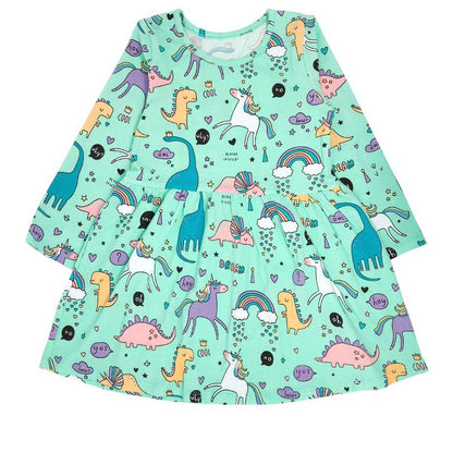 Wrapables Girls Casual Print Cotton Dress