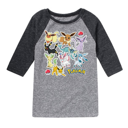 Boys' - Pokémon - Eevee Evolution Stickers Raglan Graphic T-Shirt