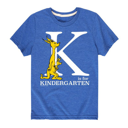 تي شيرت جرافيكي بأكمام قصيرة للأولاد - دكتور سوس - K Is For Kindergarten Kangaroo