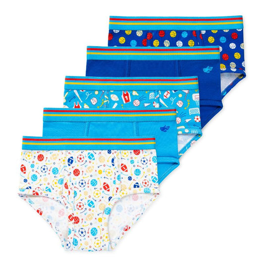 Lucky & Me Jameson Boys Performance Brief Underwear Multiple Colors and Sizes (5-Pack)