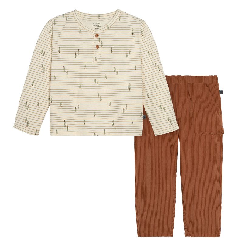 طقم قميص وبنطال Henley من قطعتين للأولاد من Modern Moments™ من Gerber