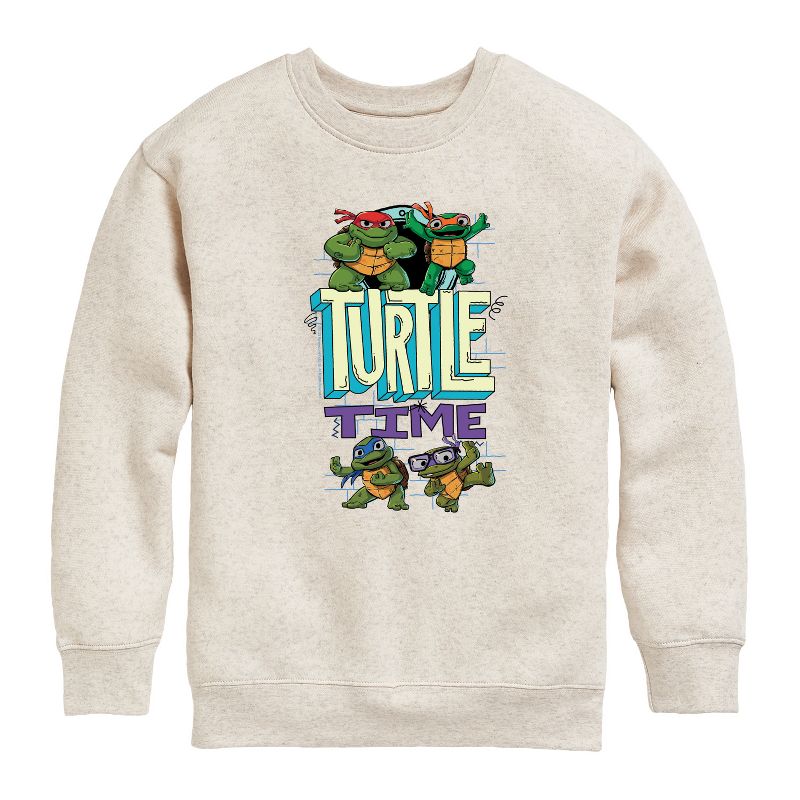 Boys' - Teenage Mutant Ninja Turtles Mutant Mayhem - Turtle Time Graphic Long Sleeve Fleece Sweatshirt