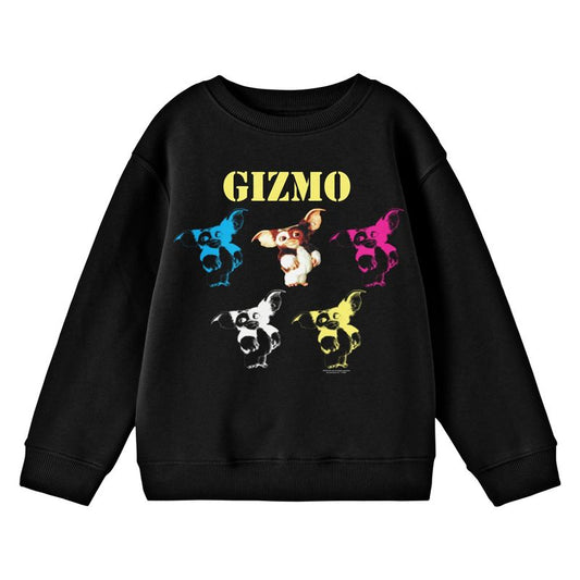 Gremlins Multicolored Gizmos Youth Black Crew Neck Sweatshirt