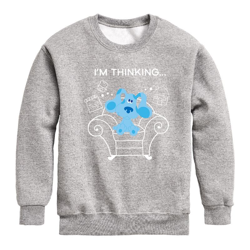 Boys' - Blue's Clues & You! - Blue's Thinking Chair Graphic Long Sleeve Fleece Sweatshirt