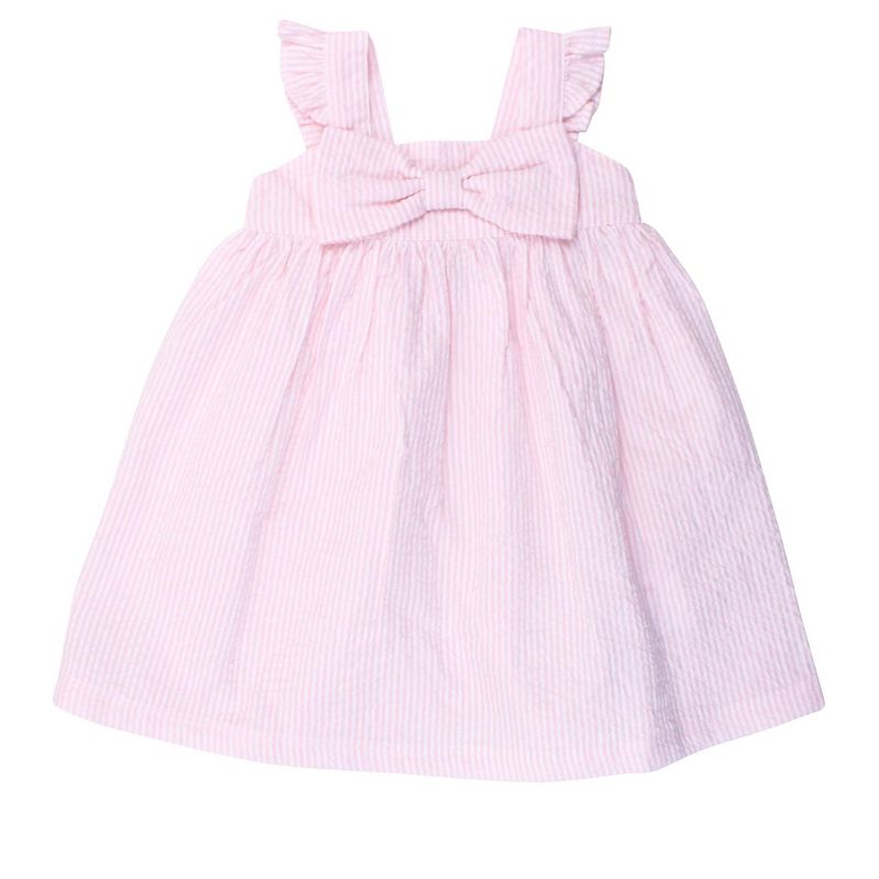 RuffleButts Girls Flutter Bow Woven Dress
