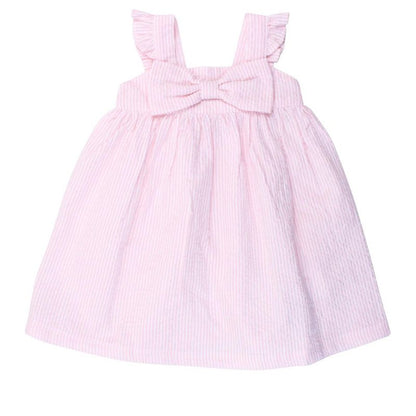 RuffleButts Girls Flutter Bow Woven Dress
