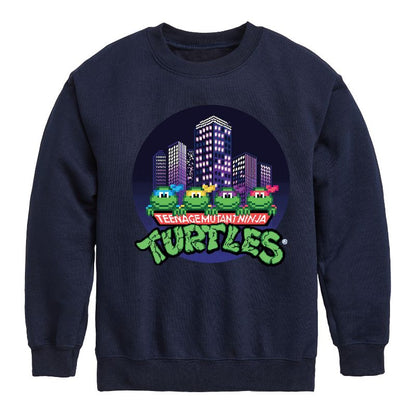 Boys' - Teenage Mutant Ninja Turtles - City Scape With Turtles Graphic Long Sleeve Fleece Sweatshirt