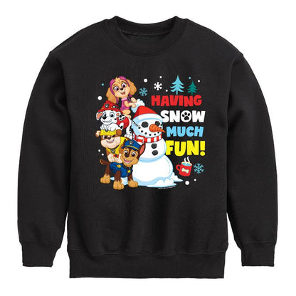 Boys' - Paw Patrol - Having Snow Much Fun Graphic Long Sleeve Fleece Sweatshirt
