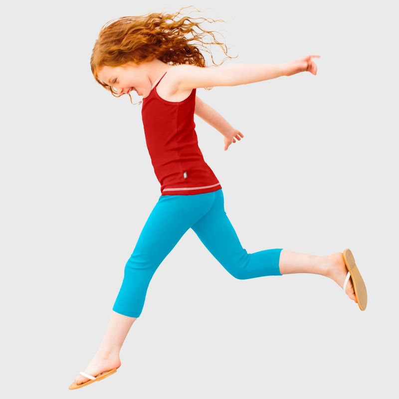 City Threads Girls 100% Cotton Soft Capri Leggings - USA-Made