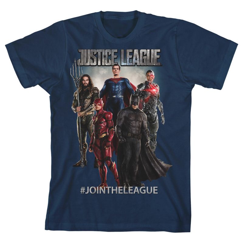 Justice League Movie Join the League Boy's Navy T-shirt