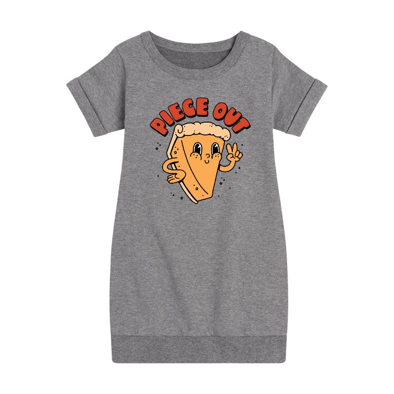 فستان خريفي من الصوف بأكمام قصيرة برسومات جرافيكية للبنات - رسالة فورية