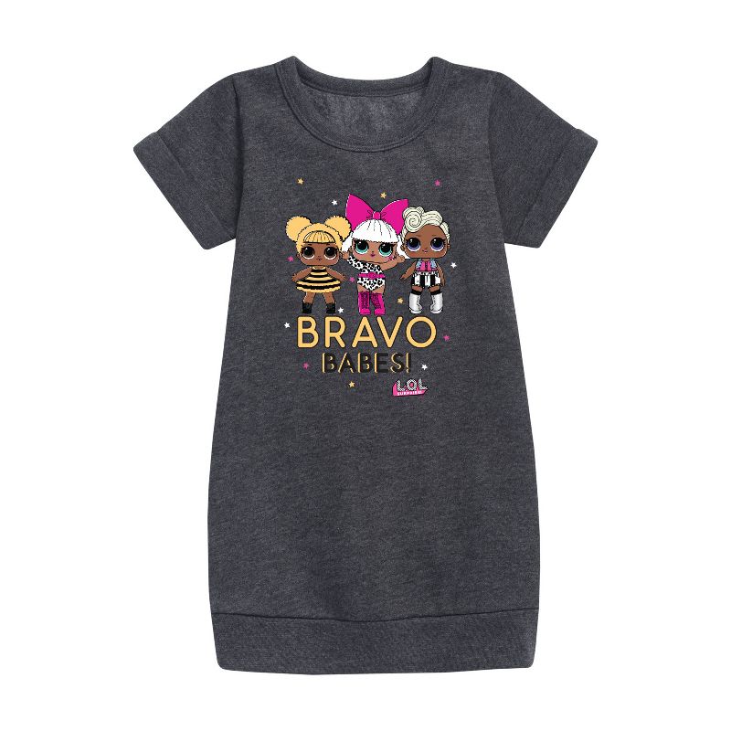 Girls' - LOL Surprise! - Bravo Babes Graphic Short Sleeve Fleece Dress