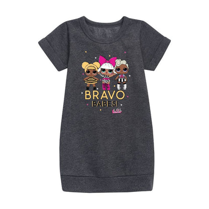 Girls' - LOL Surprise! - Bravo Babes Graphic Short Sleeve Fleece Dress
