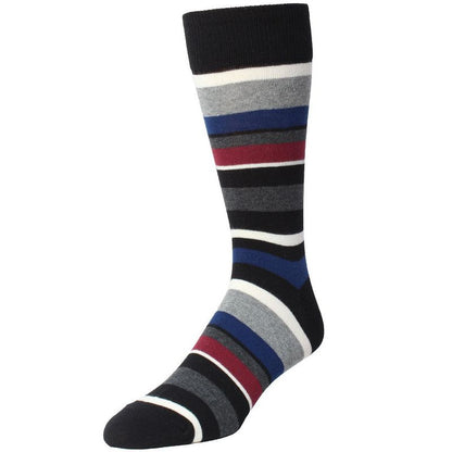 Memoi Boys' Bright Stripes Ribbed Cotton Crew Socks