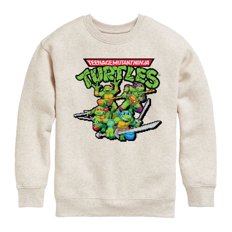 Boys' - Teenage Mutant Ninja Turtles - Gaming Group And Logo Graphic Long Sleeve Fleece Sweatshirt